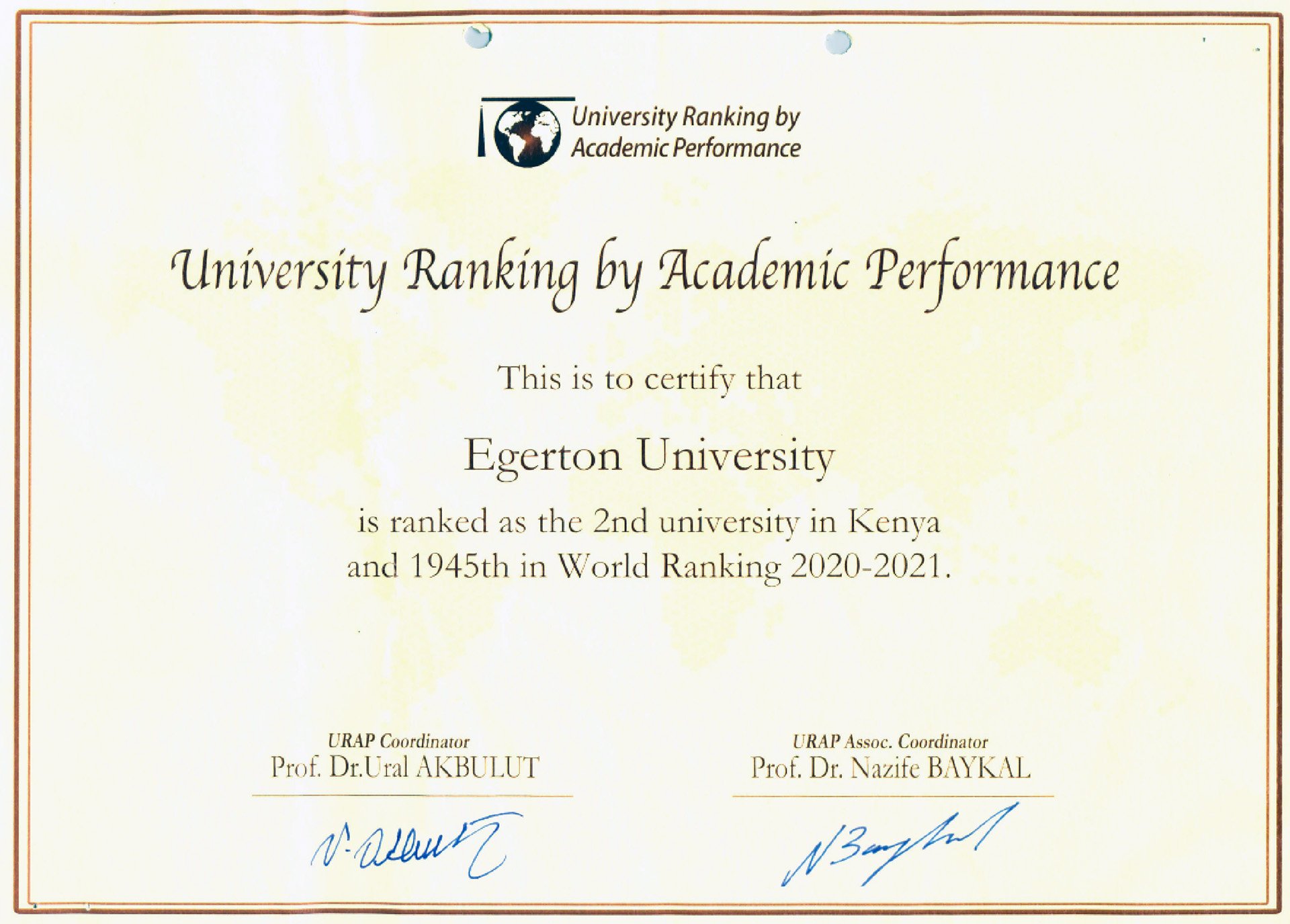 Egerton University once again tops in rankings